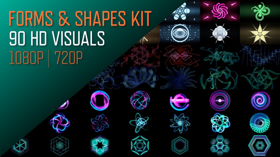 Bundle of VJ Loops for Live Visuals - Forms & Shapes Kit (HD)